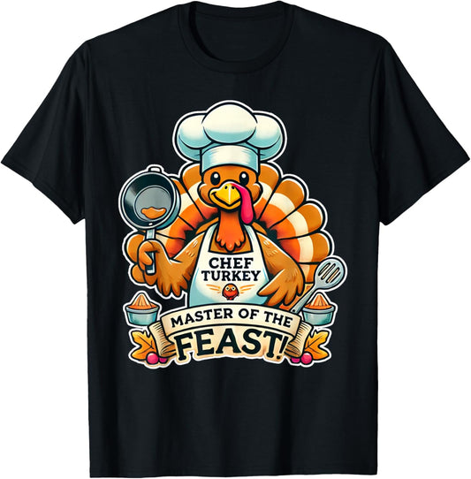 Mom Mother Chef Thanksgiving T-Shirt - T-Shirt | Black