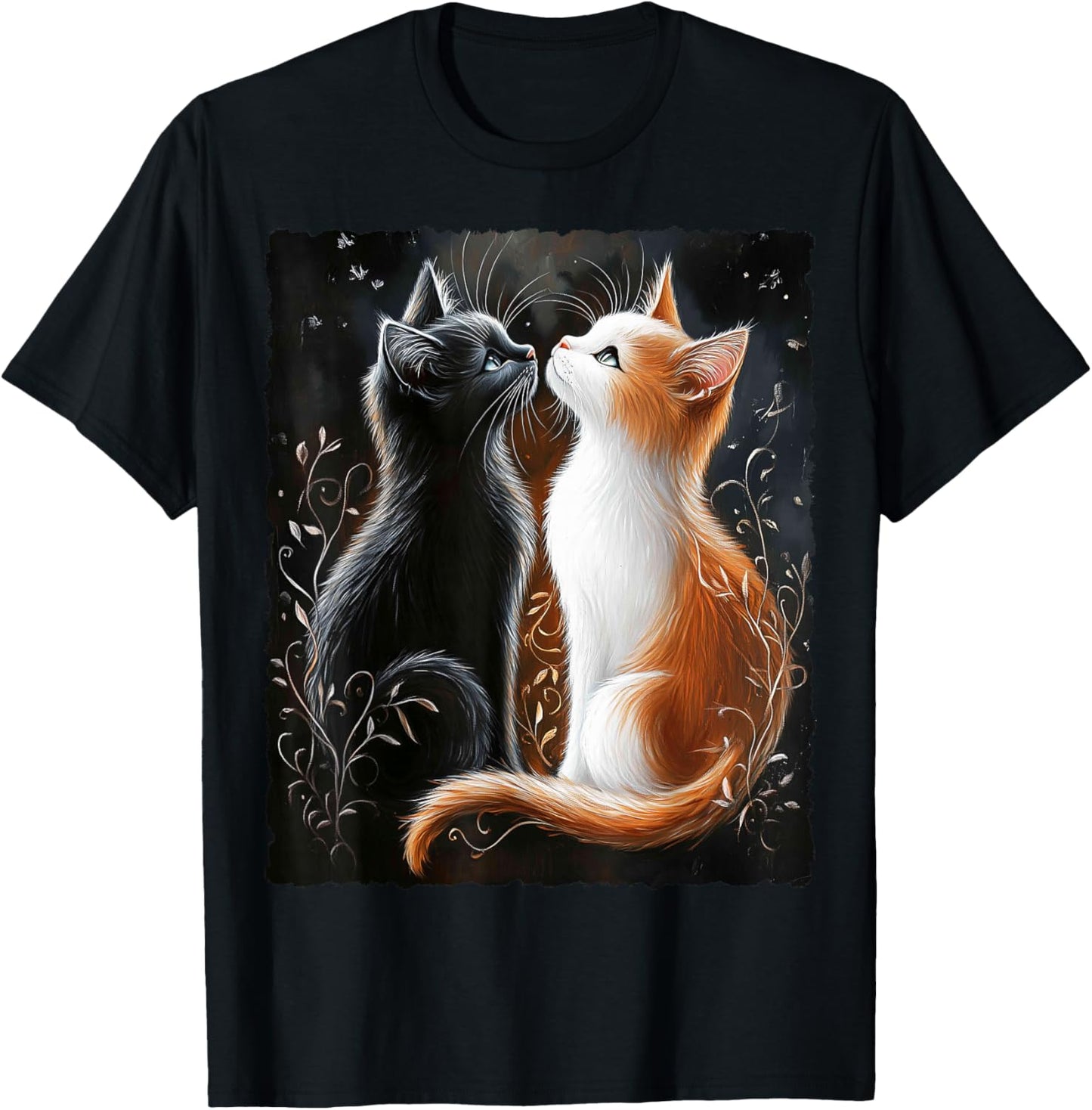 Cute Magical Cat Kitten Fantasy Art Design T-Shirt - T-Shirt | Black