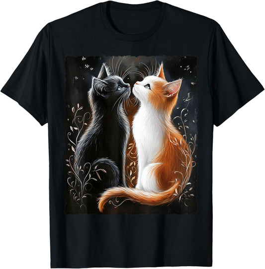 Cute Magical Cat Kitten Fantasy Art Design T-Shirt - T-Shirt | Black