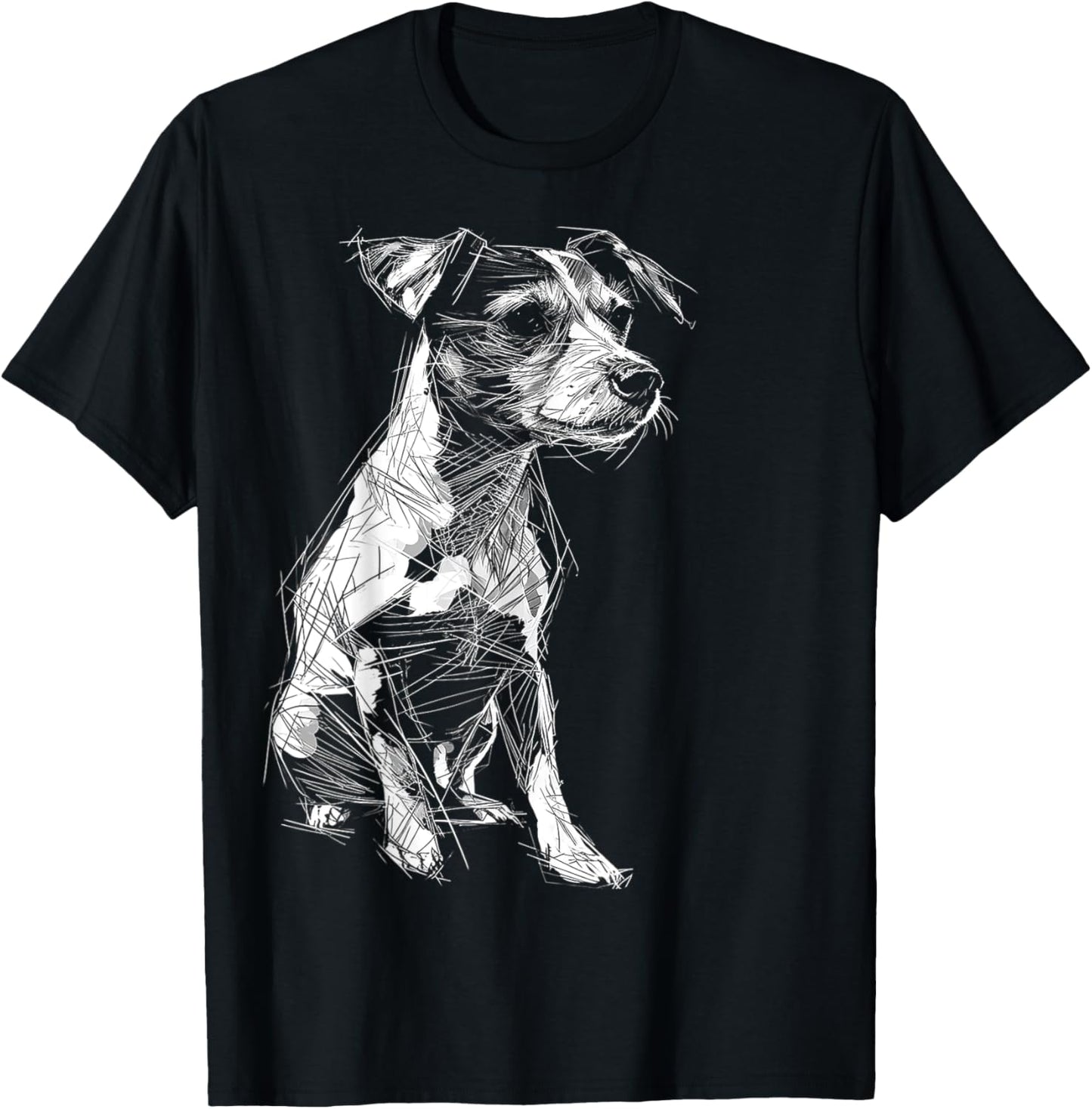 Jack Russell Graphic Pet Artwork Dog Jack Russell Women Kids T-Shirt - T-Shirt | Black
