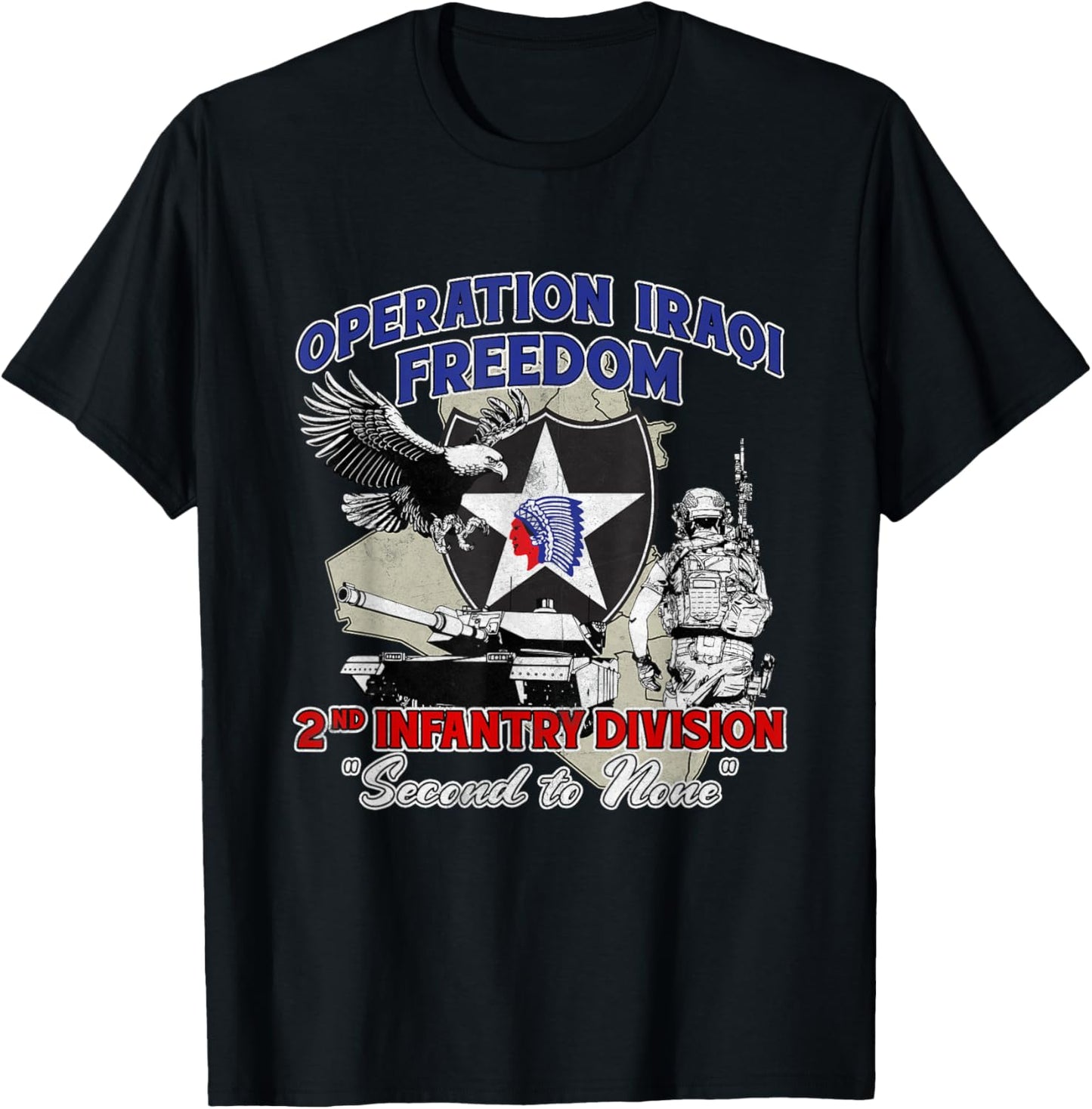 2nd Infantry Division - Operation Iraqi Freedom OIF Veteran T-Shirt - T-Shirt | Black