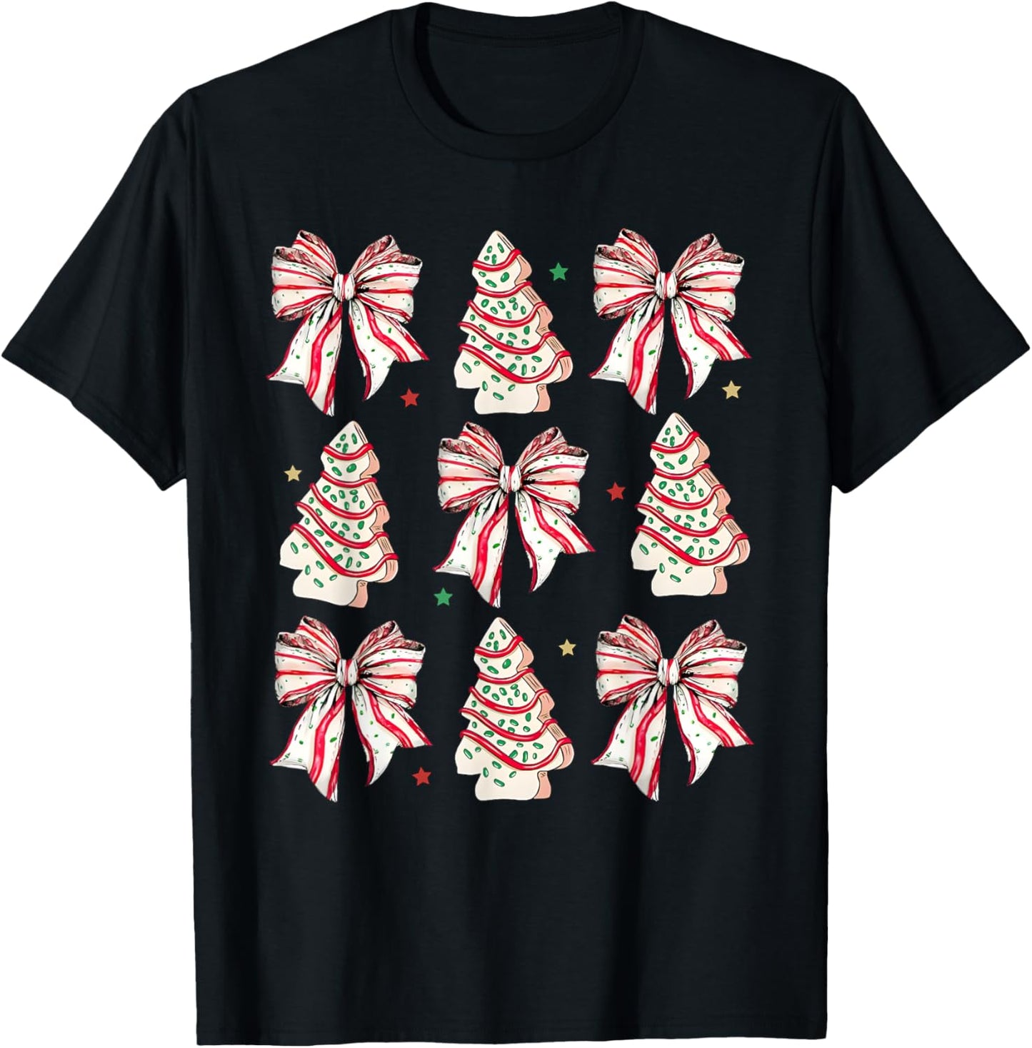 Coquette Bow Christmas Debbie Becky Jen Cake Lovers Girls T-Shirt - T-Shirt | Black