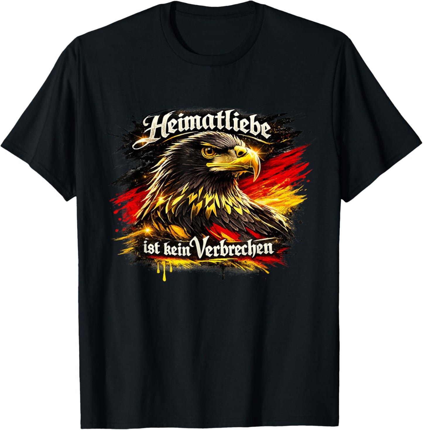 Heimatliebe ist kein Verbrechen - Adler Schwarz Rot Gold T-Shirt - T-Shirt | Black