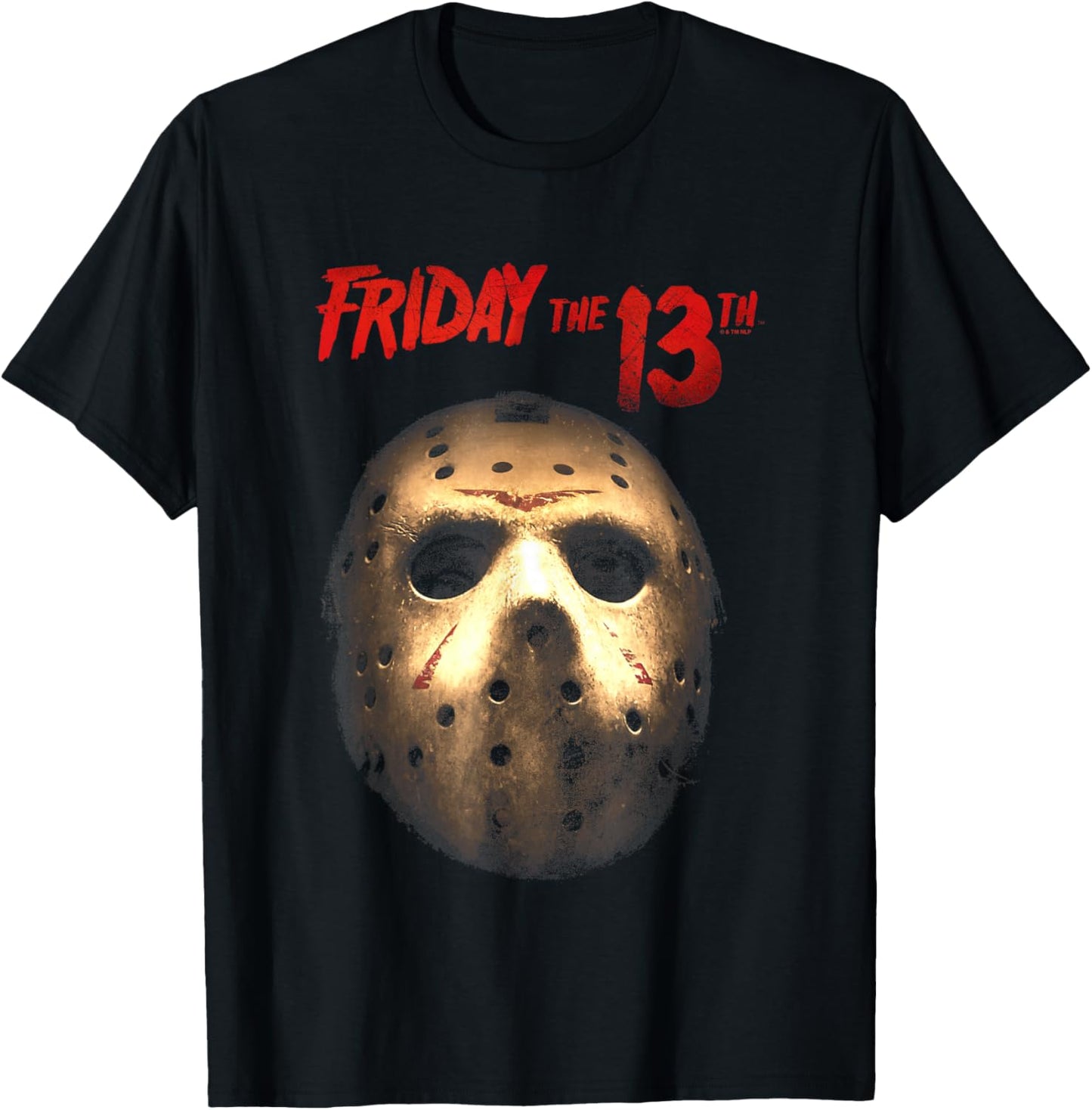 Friday The 13th Jason Voorhees Hockey Mask Distressed T-Shirt - T-Shirt | Black
