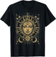 Mystic Sun and Moon Woman Mystical Flowers Aesthetic T-Shirt - T-Shirt | Black