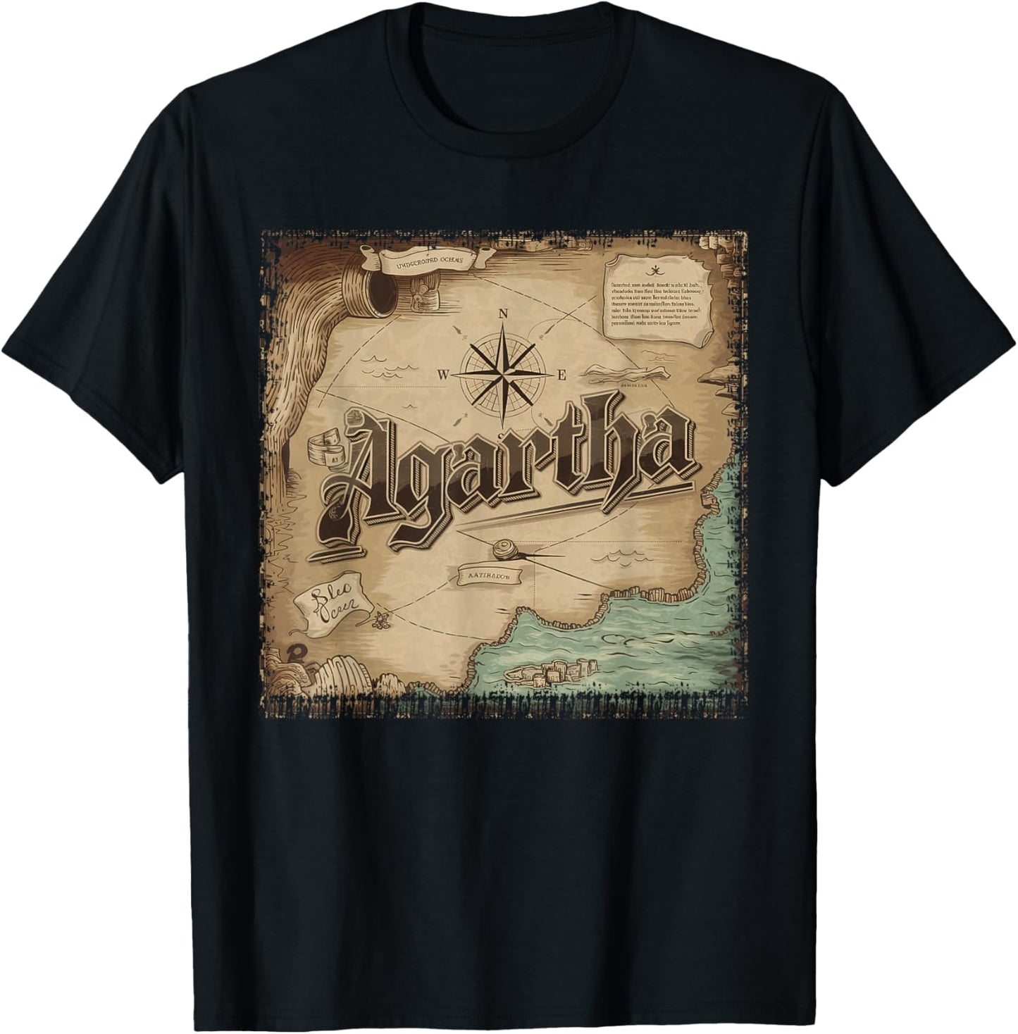 Agartha City UFO Conspiracy Theory Sci Fi Gaming T-Shirt - T-Shirt | Black
