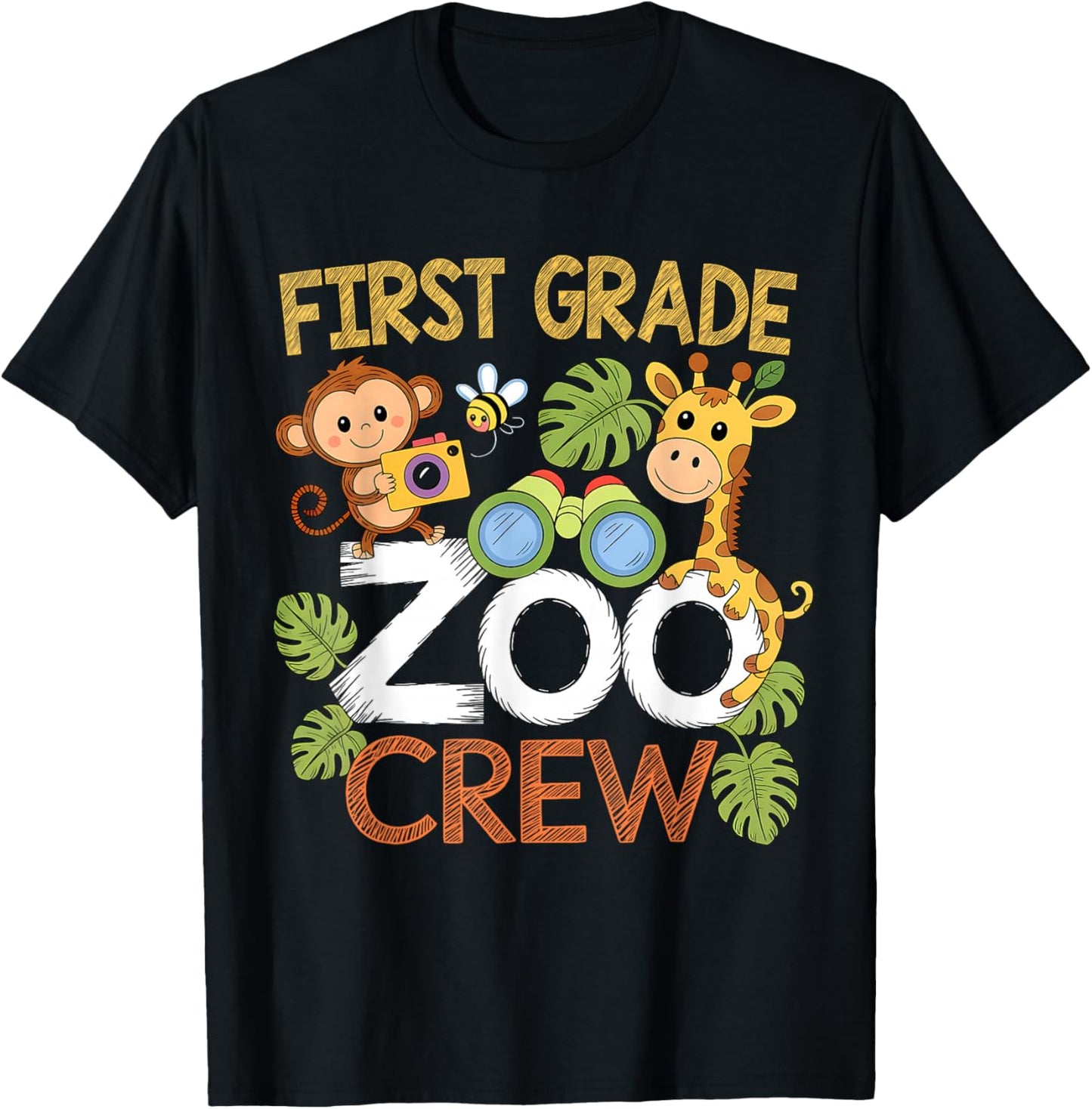 First Grade Zoo School Vacation Field Day Wildlife Team Kids T-Shirt - T-Shirt | Black