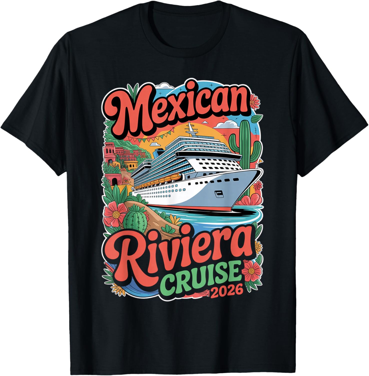 Mexican Riviera Cruise 2026 Matching Family Couples Mexico T-Shirt - T-Shirt | Black
