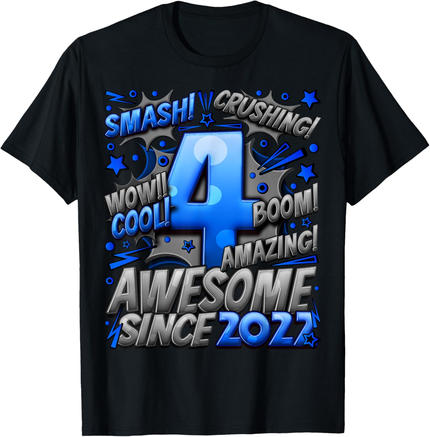 4 Year Old Gifts for Boys 4th Birthday Boy 4 Year Old Boy T-Shirt - T-Shirt | Black