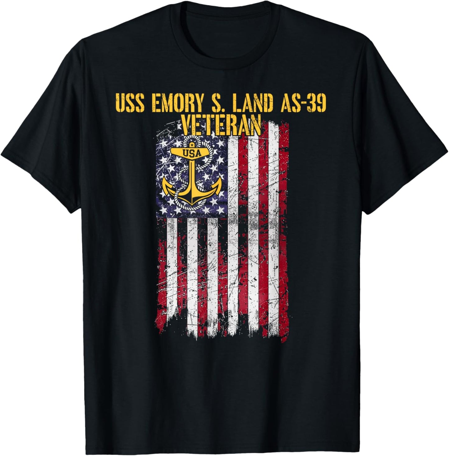 USS Emory S. Land AS-39 Submarine Tender Veteran T-Shirt - T-Shirt | Black