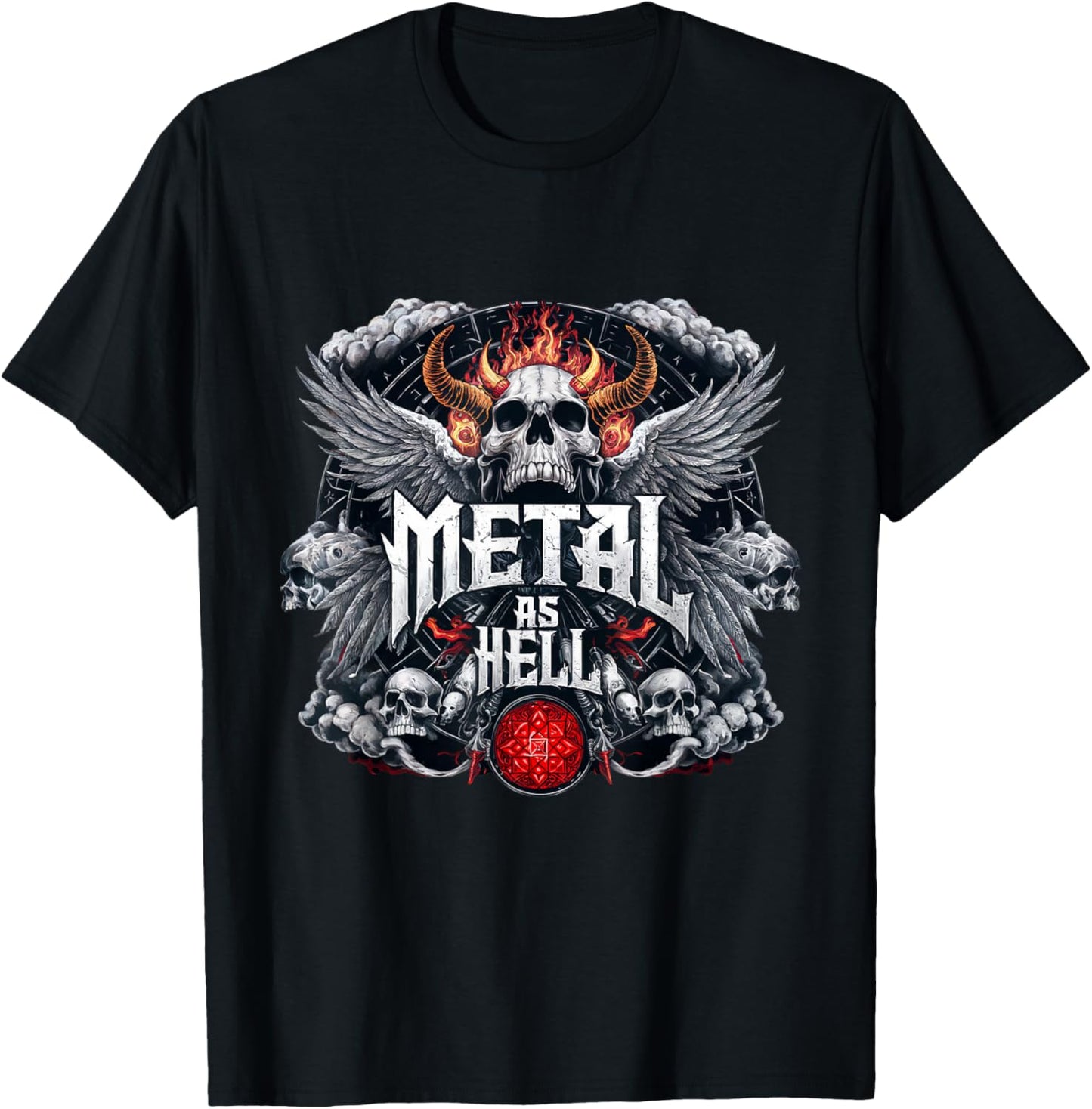 Metal As Hell Heavy Metal Music Quote T-Shirt - T-Shirt | Black