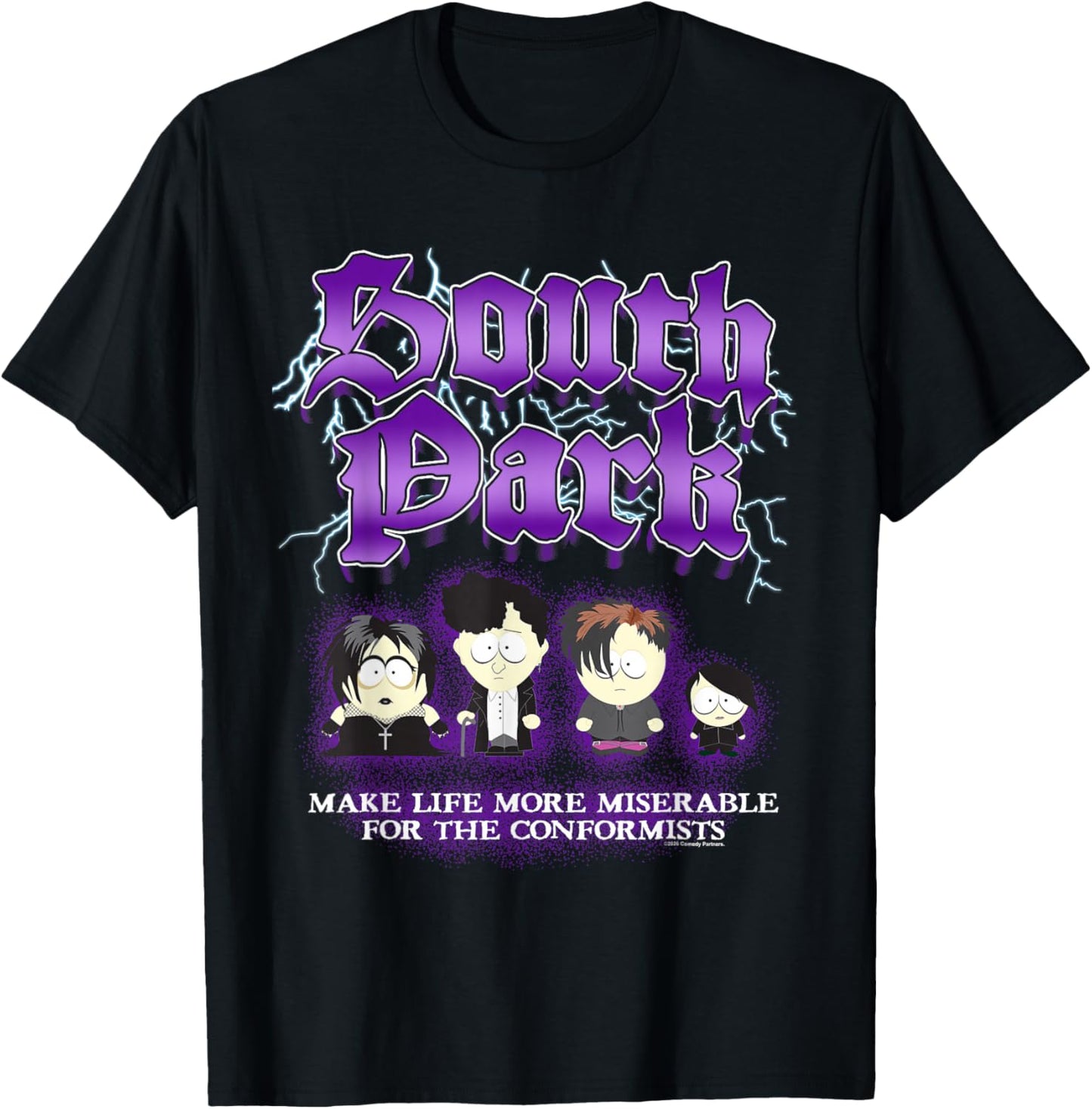 South Park Goth Kids Make Life More Miserable Funny Cartoon T-Shirt - T-Shirt | Black