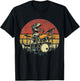 Funny Retro Trex Drummer Rock Drummer T-rex Playing Drums T-Shirt - T-Shirt | Black