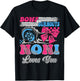 Burnouts or Bows Noni Loves You Gender Reveal Party T-Shirt - T-Shirt | Black