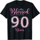 Blessed By God For 90 Years Old 90th Birthday 90th Bday T-Shirt - T-Shirt | Black