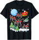 Norwegian Elkhound Reindeer Christmas Dog Riding Santa T-Shirt - T-Shirt | Black