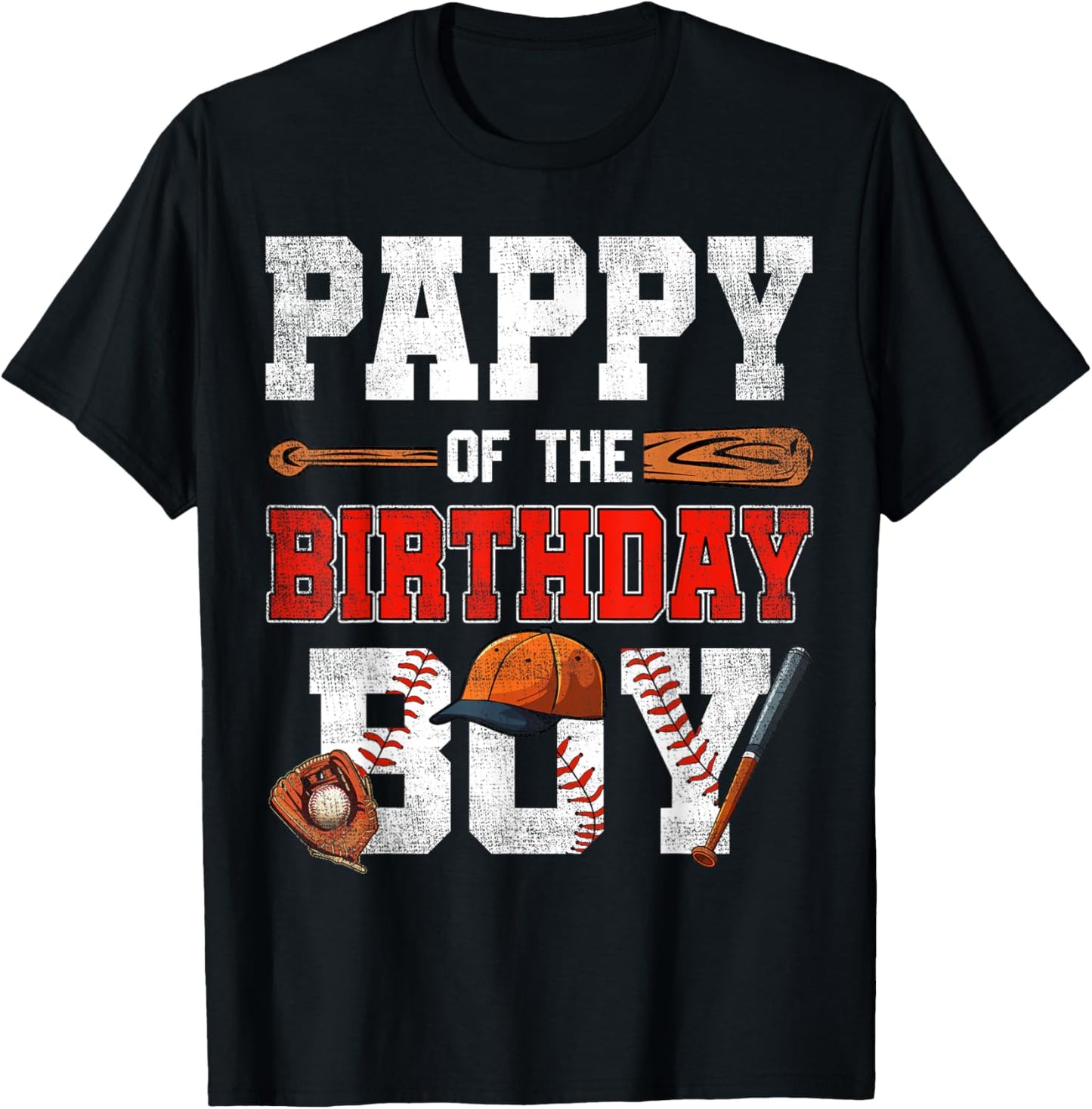 Pappy Of The Birthday Boy Baseball Bday Family T-Shirt - T-Shirt | Black