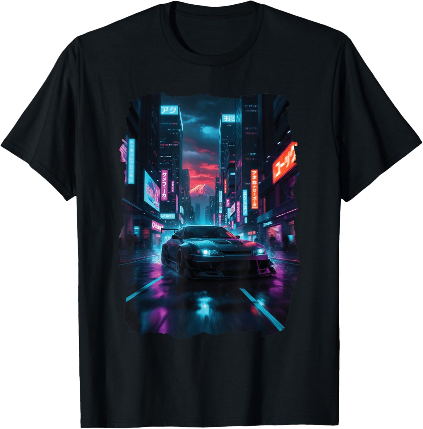 Cool Japanese car Drifting Graphic Art T-Shirt - T-Shirt | Black