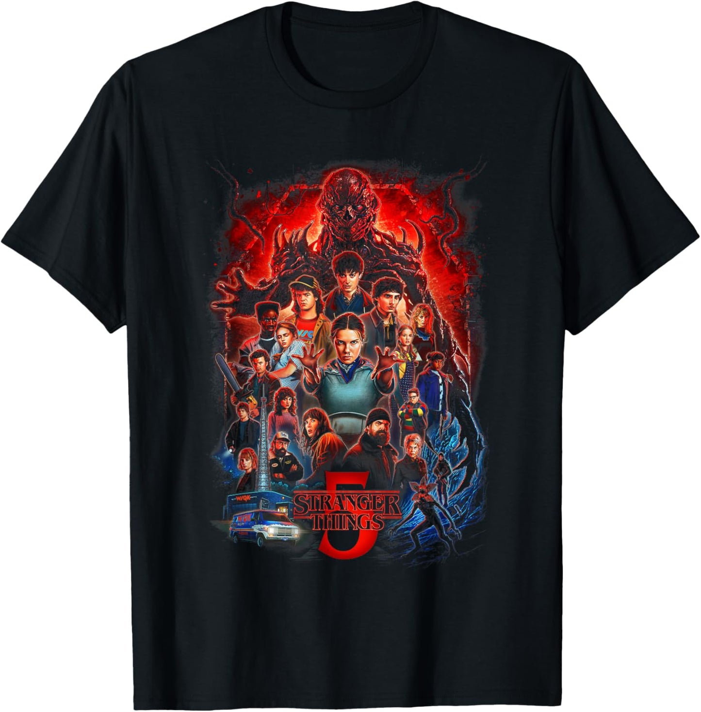 Stranger Things ST5 Poster Officially Licensed T-Shirt - T-Shirt | Black