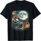 Three Platypus Moon | Funny Cursed Meme Design T-Shirt - T-Shirt | Black