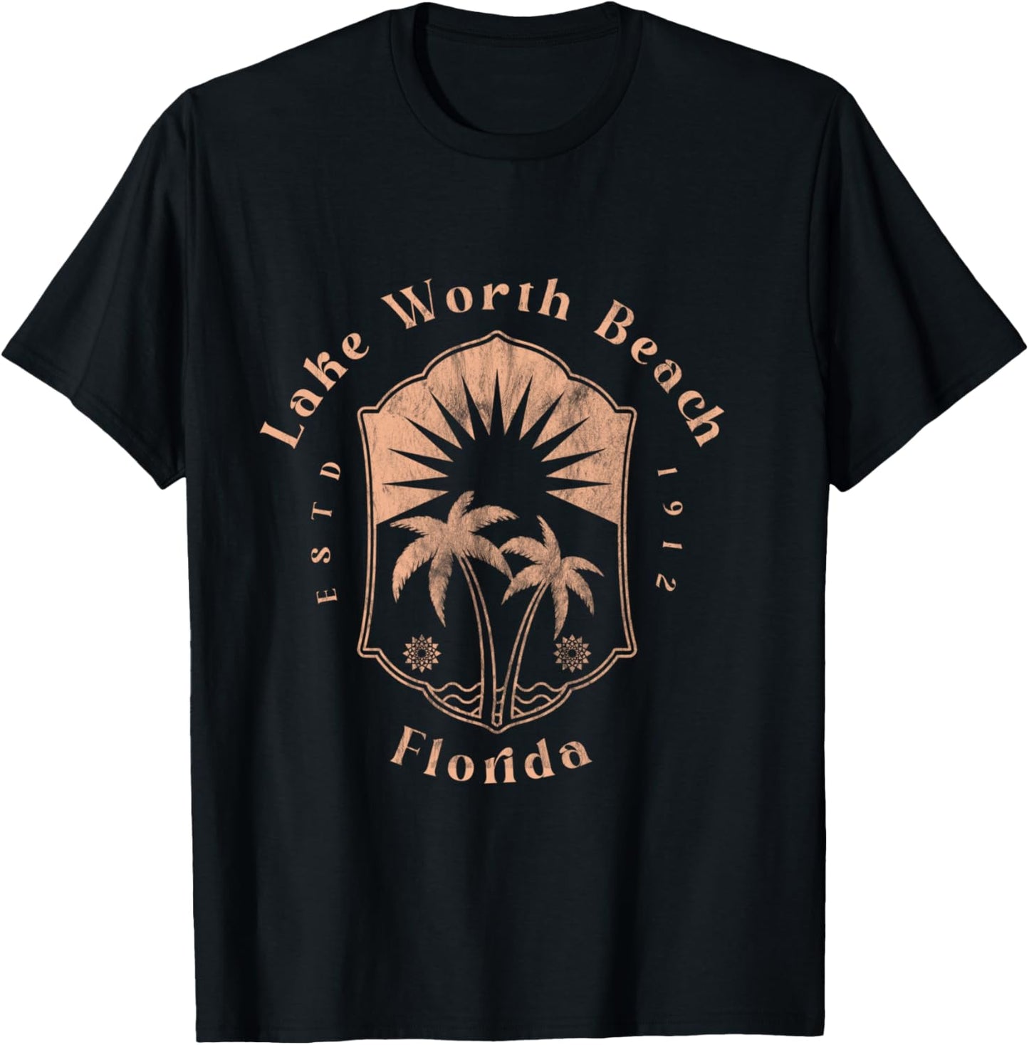 Lake Worth Beach Florida Retro Surfer Vintage Beach T-Shirt - T-Shirt | Black