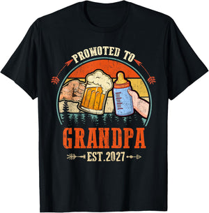 Promoted to Grandpa 2027 Funny Shirt for new Grandpa T-Shirt - T-Shirt | Black