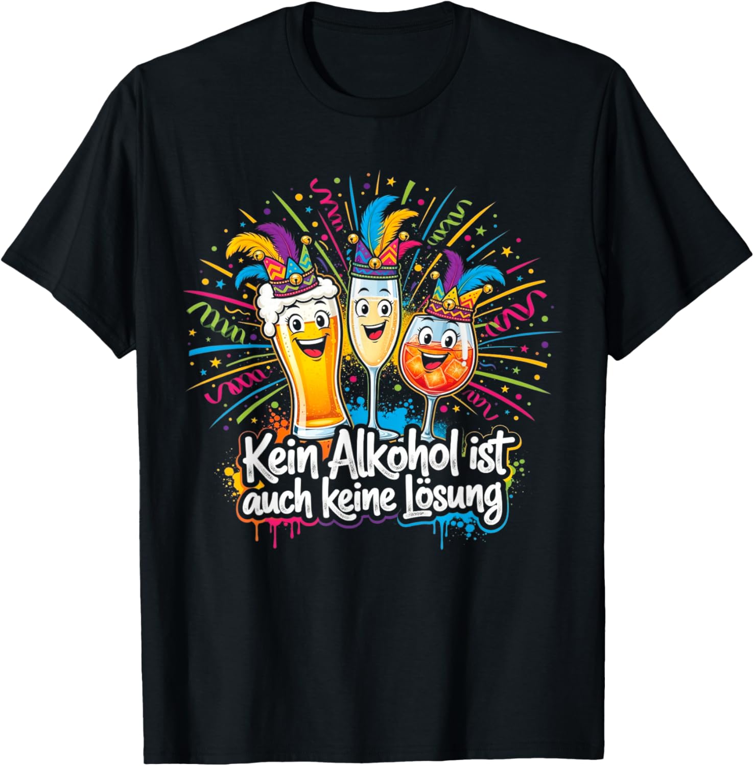 Carnival Costume Replacement Partner Funny Alcohol on Beer T-Shirt - T-Shirt | Black
