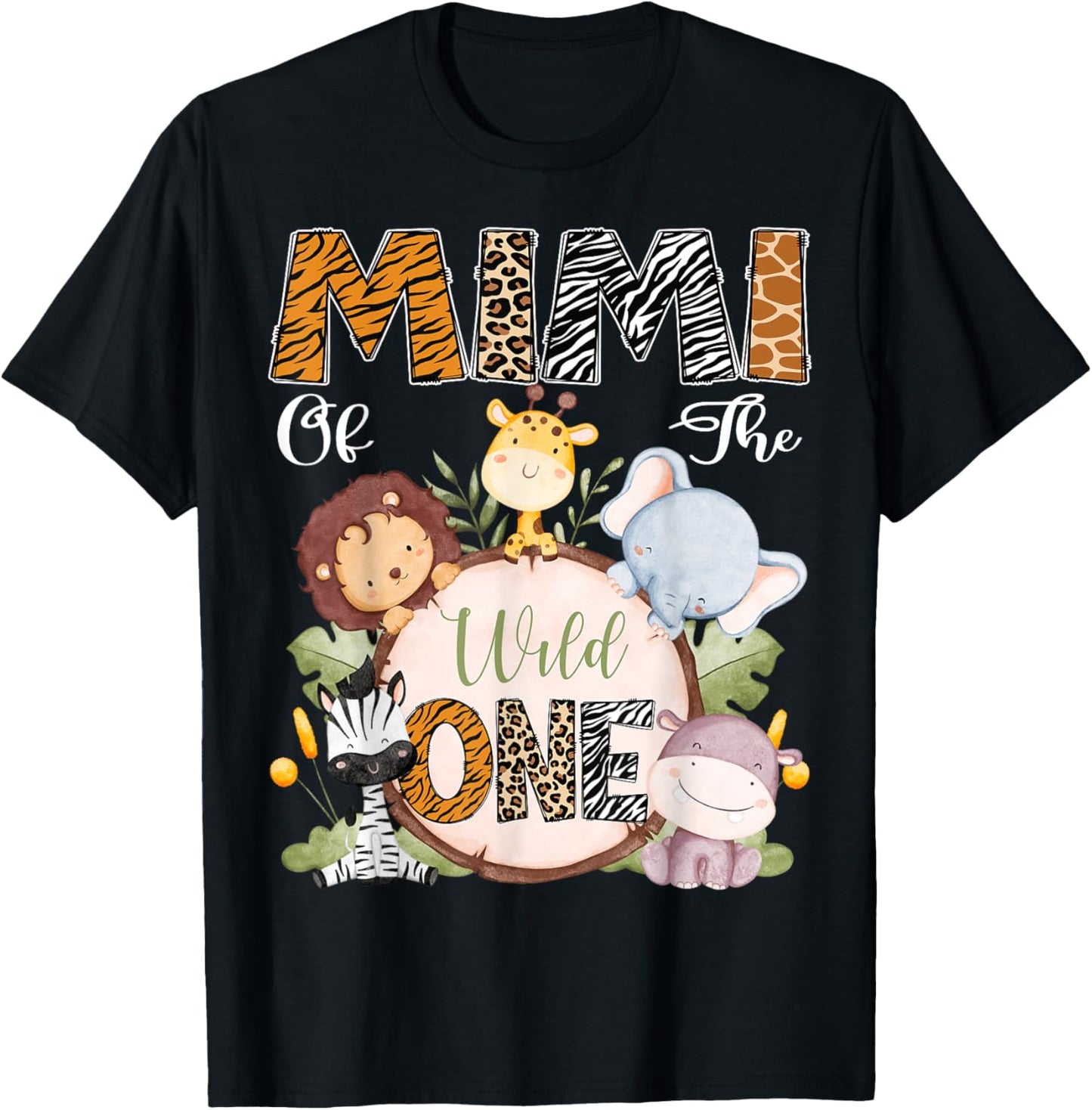 Mimi Of The Wild One 1St Birthday Safari Woodland T-Shirt - T-Shirt | Black