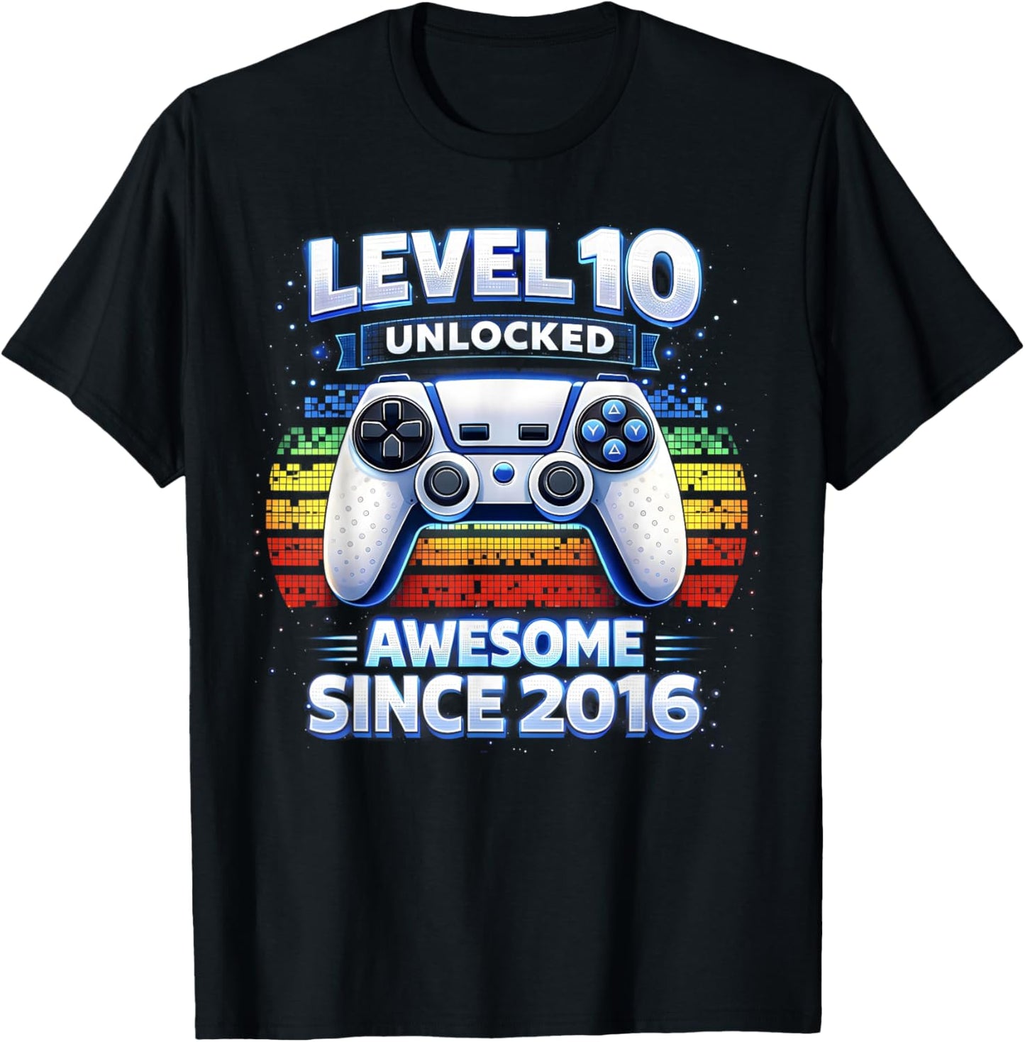 Level 10 Unlocked Awesome Since 2016 Gifts for Kids Boys T-Shirt - T-Shirt | Black