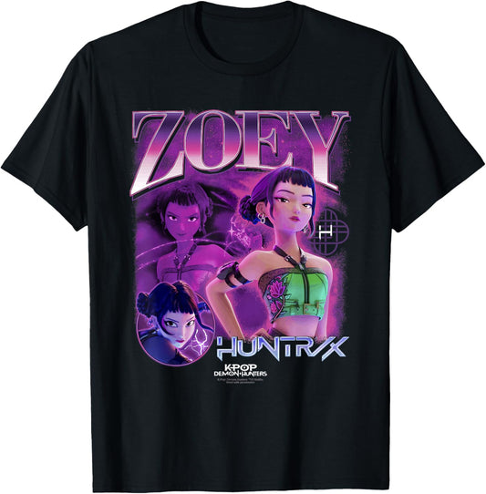 Kpop Demon Hunters Zoey Bootleg Officially Licensed T-Shirt - T-Shirt | Black