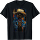 Black Afro American Cowgirl with Cowboy Hat Painting T-Shirt - T-Shirt | Black