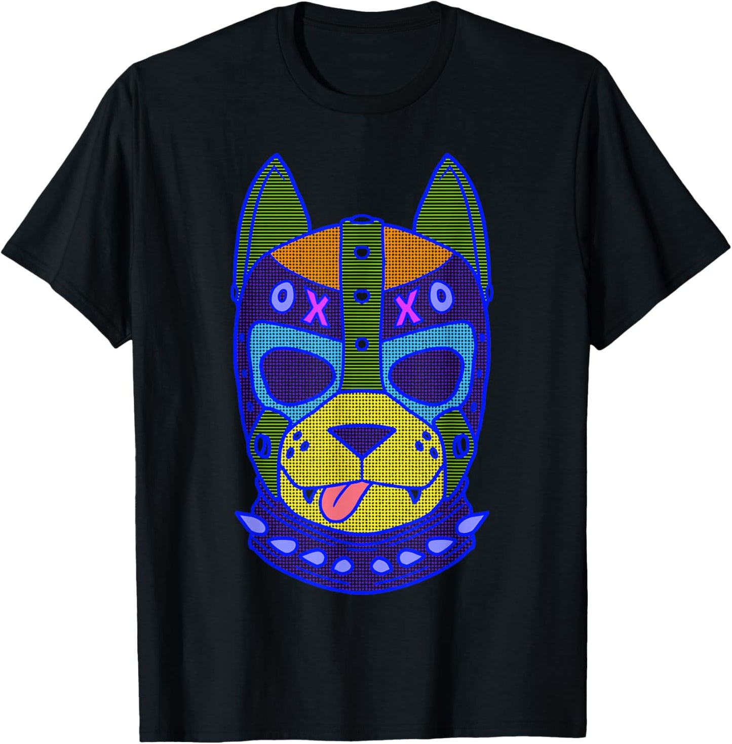 Colorful Gay Pup Mask T-Shirt - T-Shirt | Black