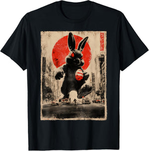 Easter Rabbit Rabbit Egg Kaiju Monster Japanese T-Shirt - T-Shirt | Black