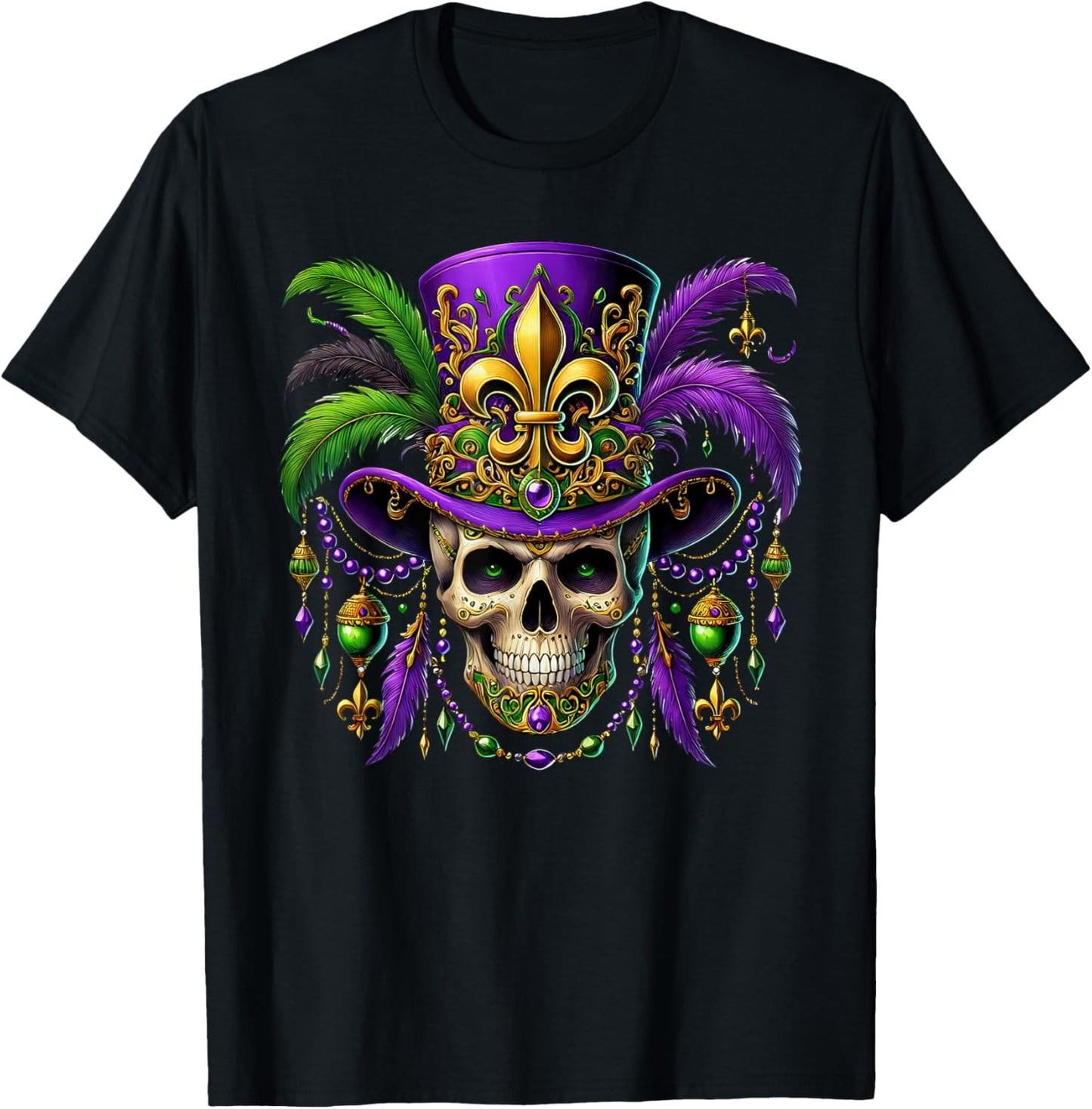 Mardi Gras Costume Sugar Skull Carnival Halloween Witch Men T-Shirt - T-Shirt | Black