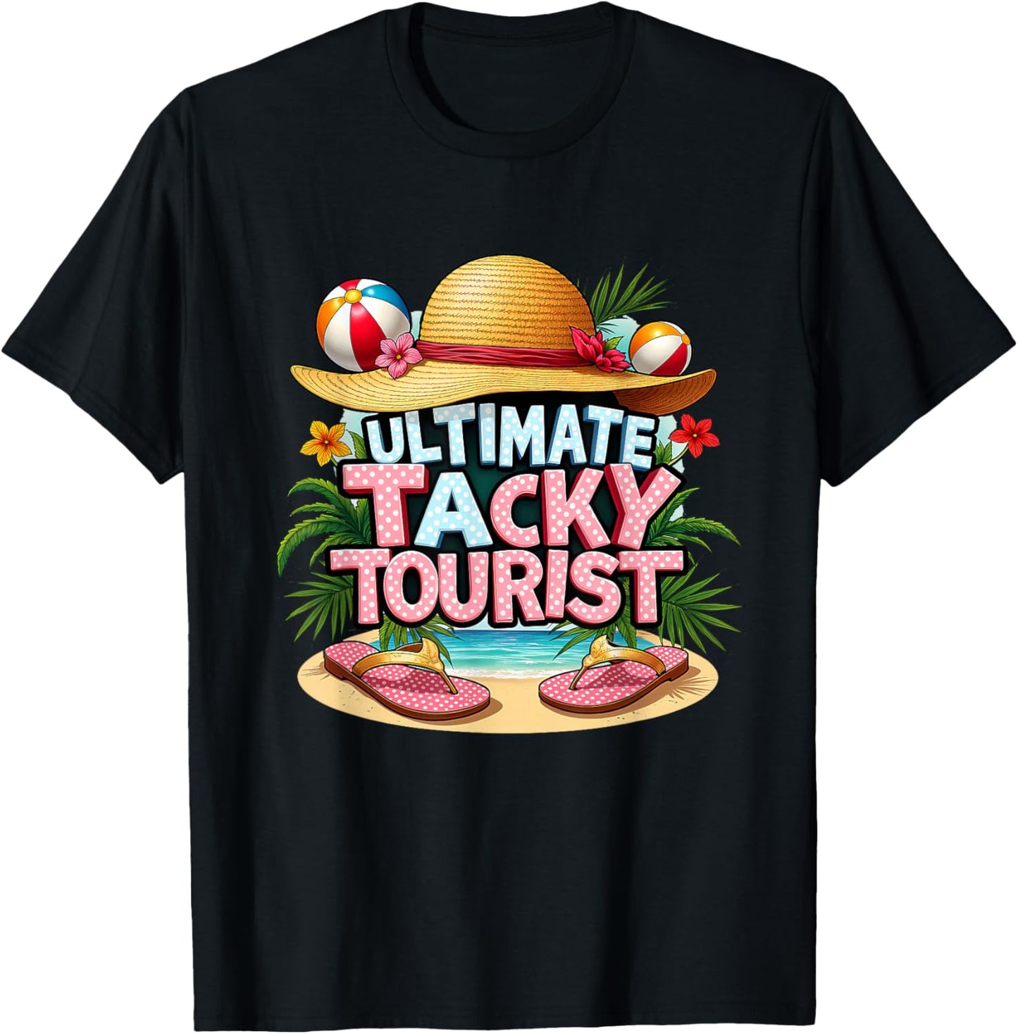 Tacky Tourist Costume Cruise Vacation Wacky Tacky Traveler T-Shirt - T-Shirt | Black