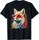 Valentines Day Fox Heart Sunglasses Boys Girls Women T-Shirt - T-Shirt | Black