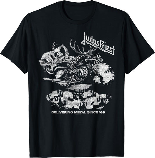 Judas Priest Painkiller Holiday Scene Red T-Shirt - T-Shirt | Black