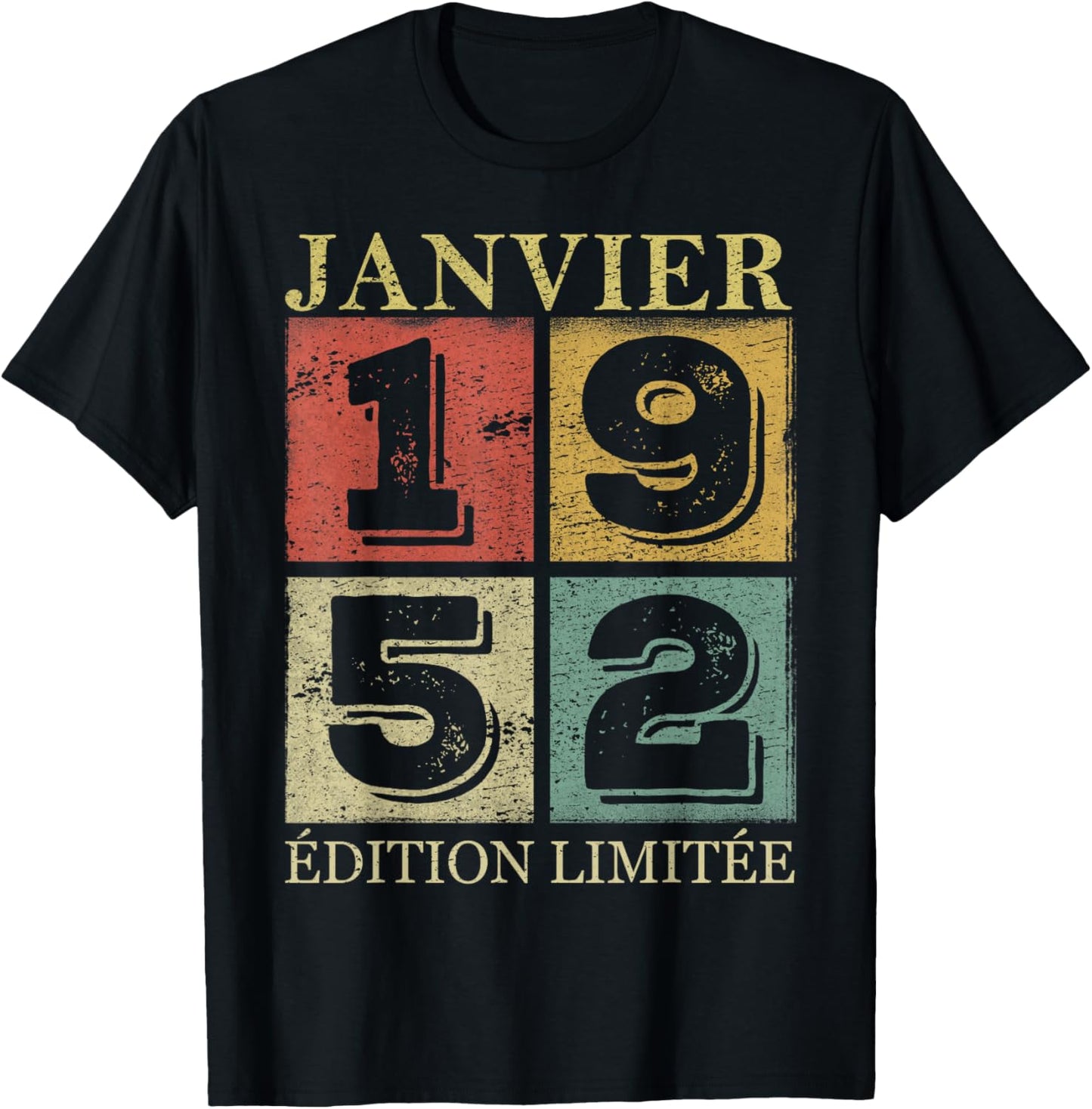 January 1952 74 Years Anniversary Gift Man January 1952 T-Shirt - T-Shirt | Black