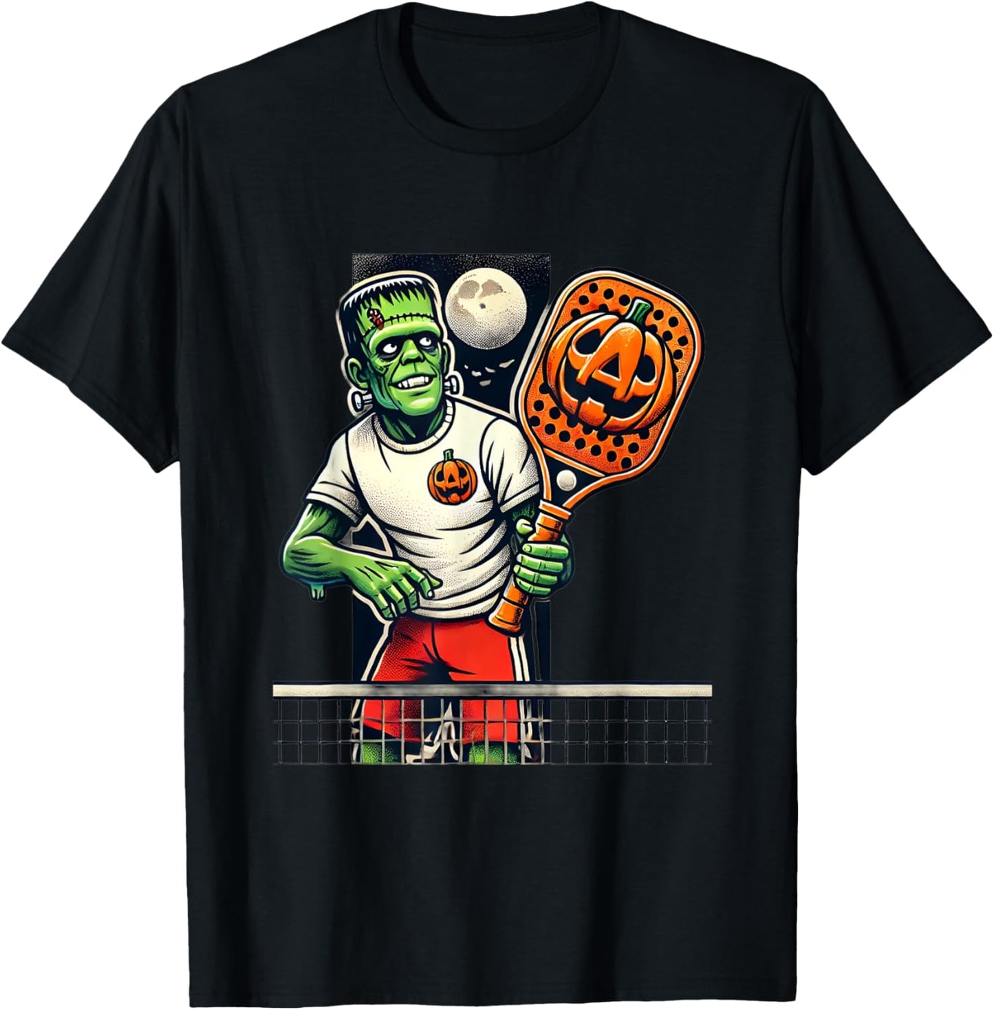 Frankenstein Pickleball Player Funny Halloween Costume Sport T-Shirt - T-Shirt | Black