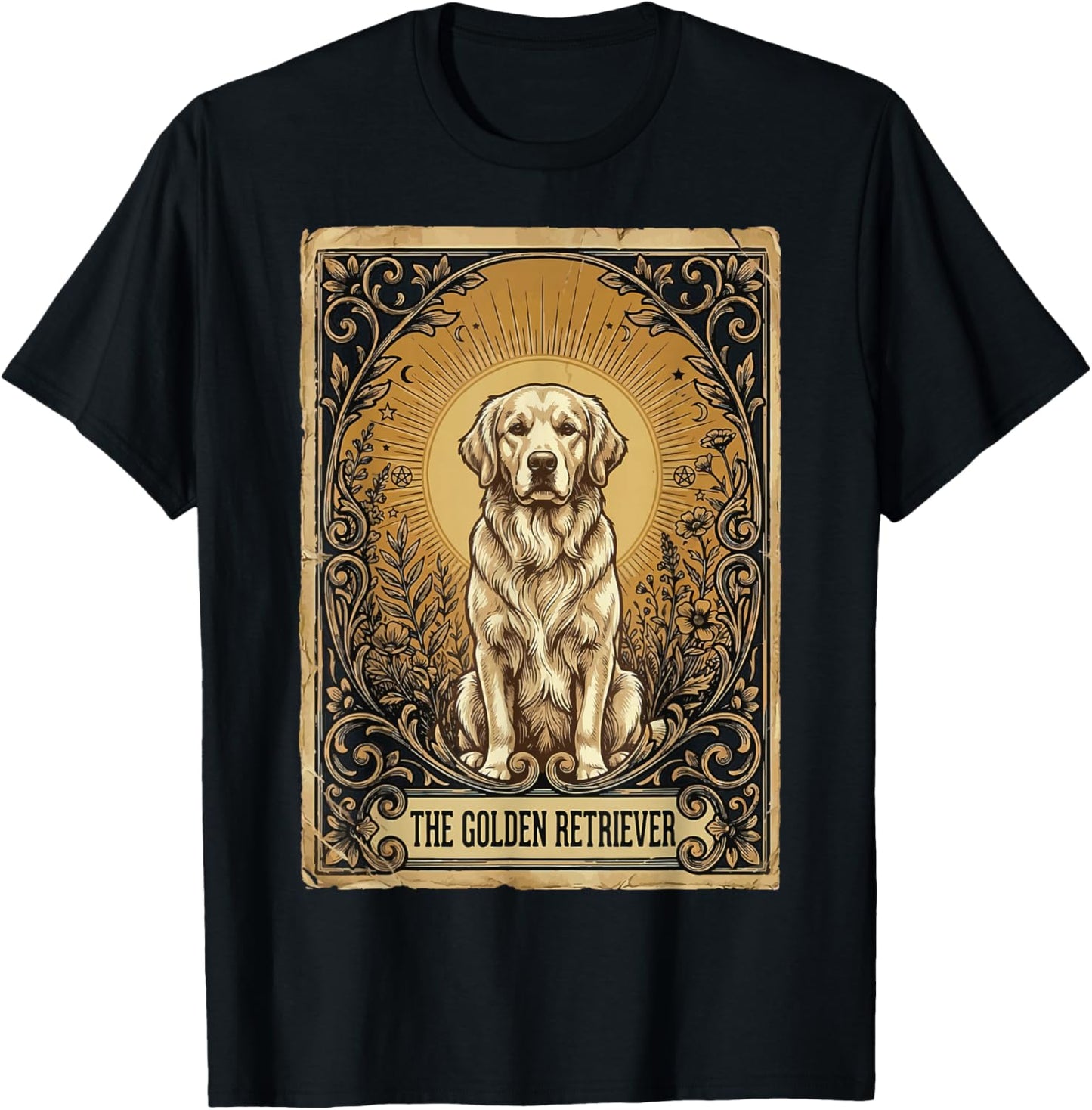 The Golden Retriever Tarot Card T-Shirt - T-Shirt | Black