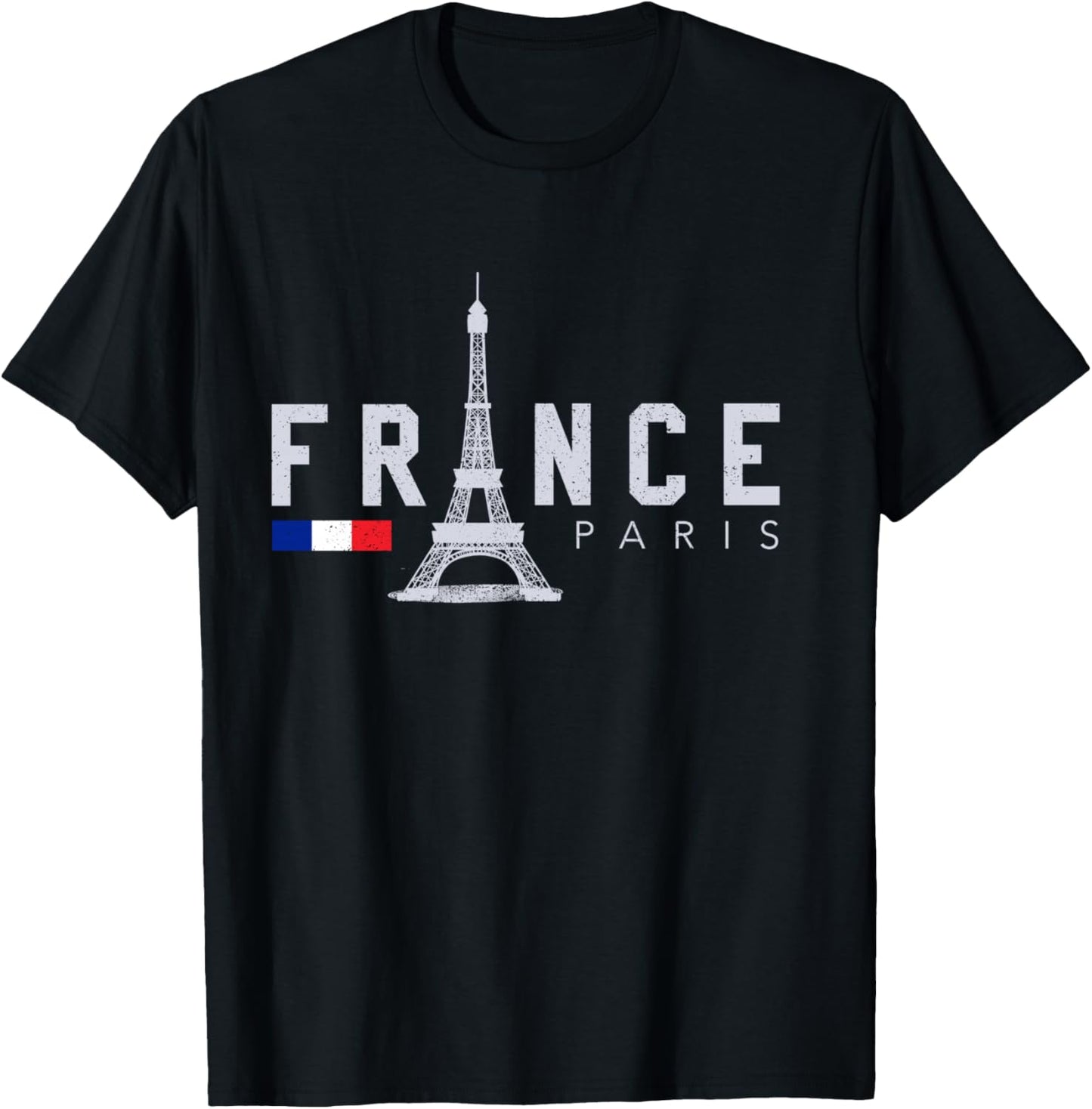 France Paris France Flag Eiffel Tower Souvenir Gift T-Shirt - T-Shirt | Black
