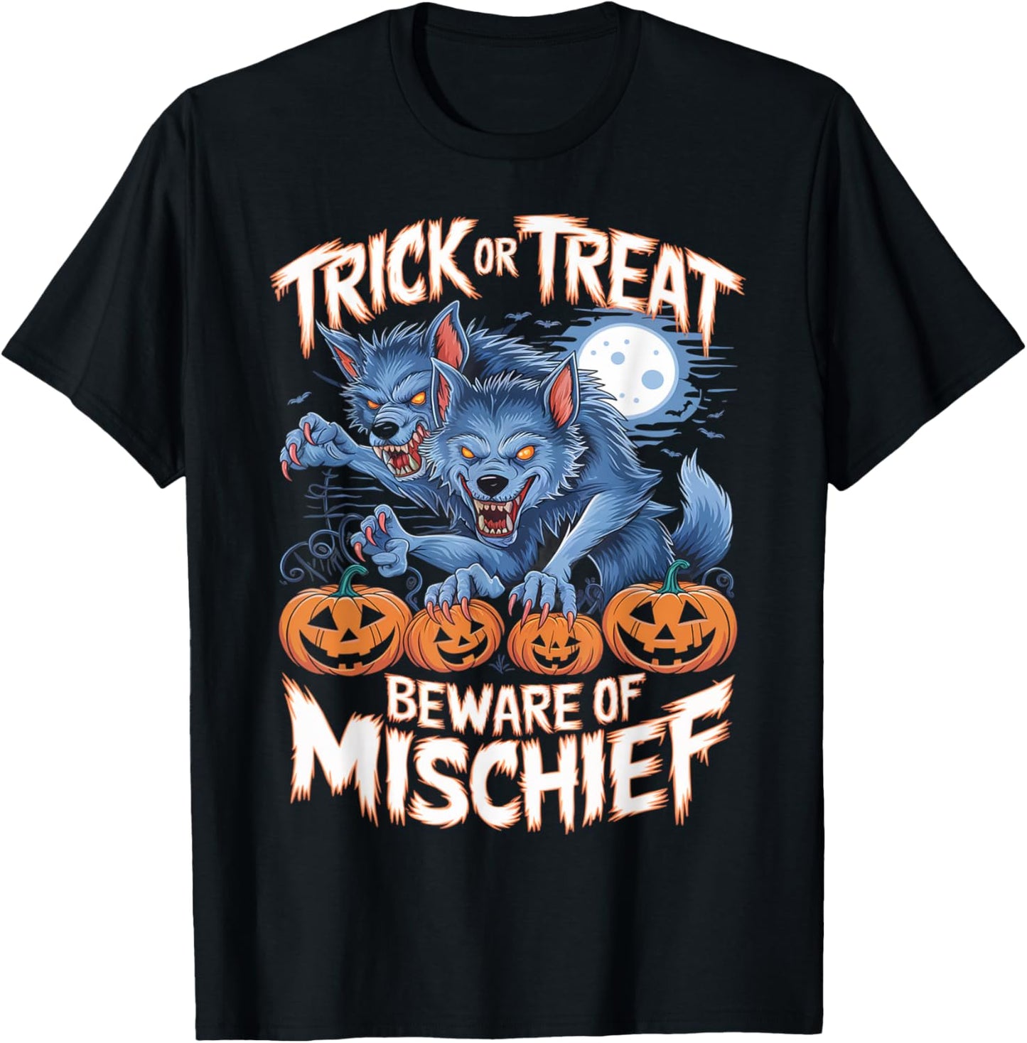 Vintage Horror Werewolf Halloween T-Shirt - T-Shirt | Black