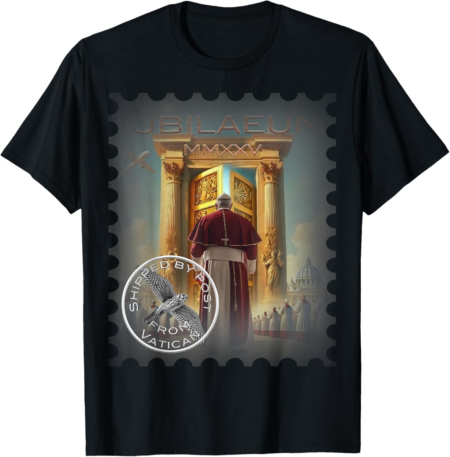 Jubilee 2025, Vatican, a travel souvenir, a Gift. T-Shirt - T-Shirt | Black