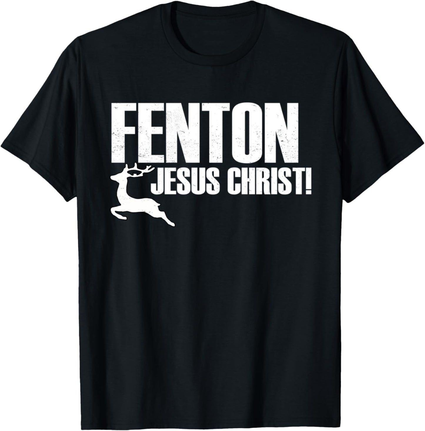 Vintage Jesus Christ, Deer Fenton Christian T-Shirt - T-Shirt | Black