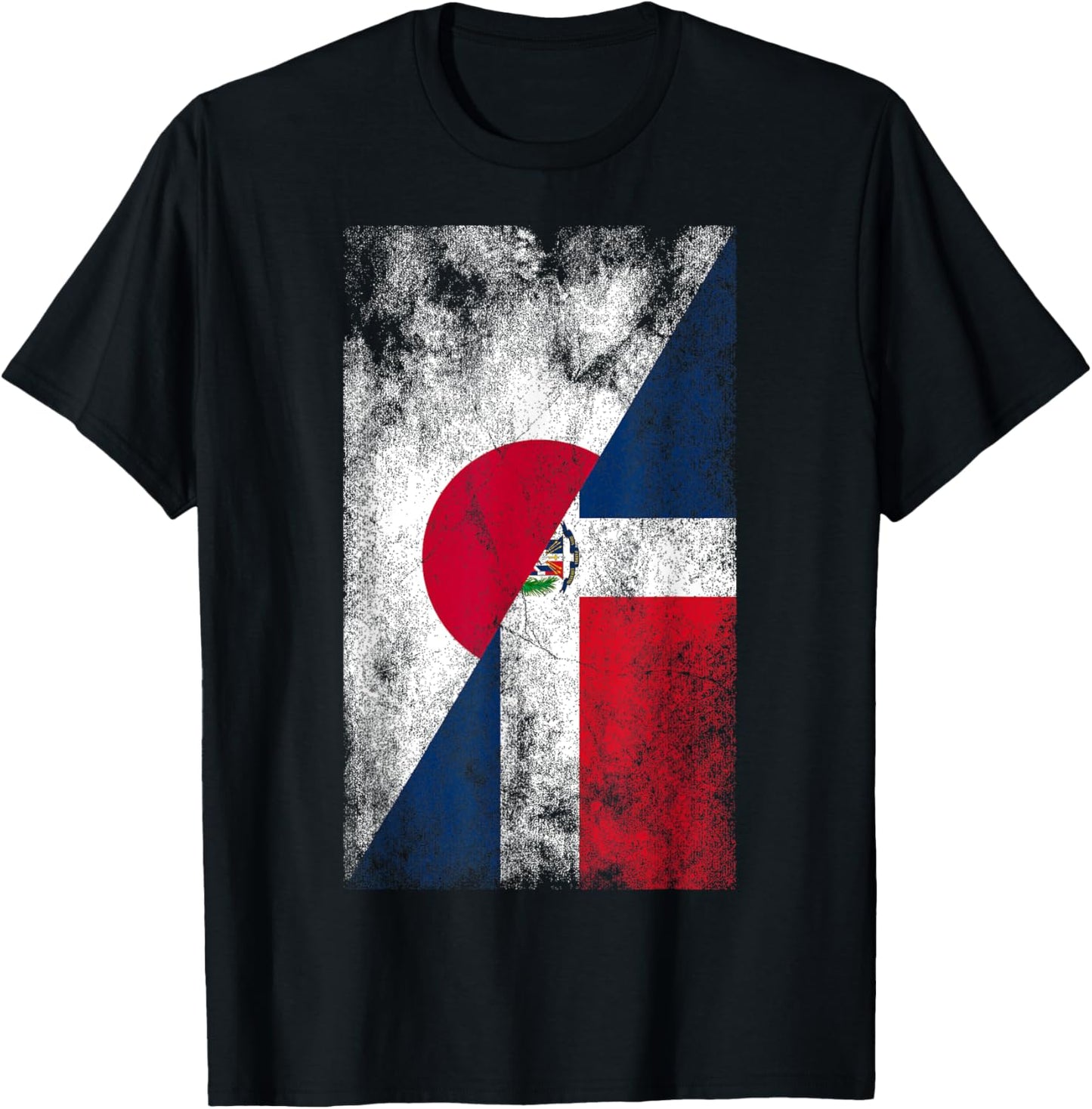 Japan Dominican Republic Flags - Japanese Dominican T-Shirt - T-Shirt | Black