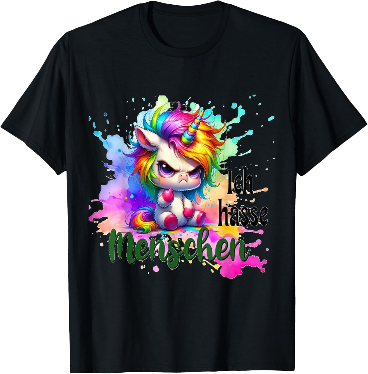 Ich Hasse Menschen T-Shirt - T-Shirt | Black