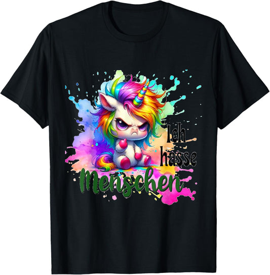 Ich Hasse Menschen T-Shirt - T-Shirt | Black