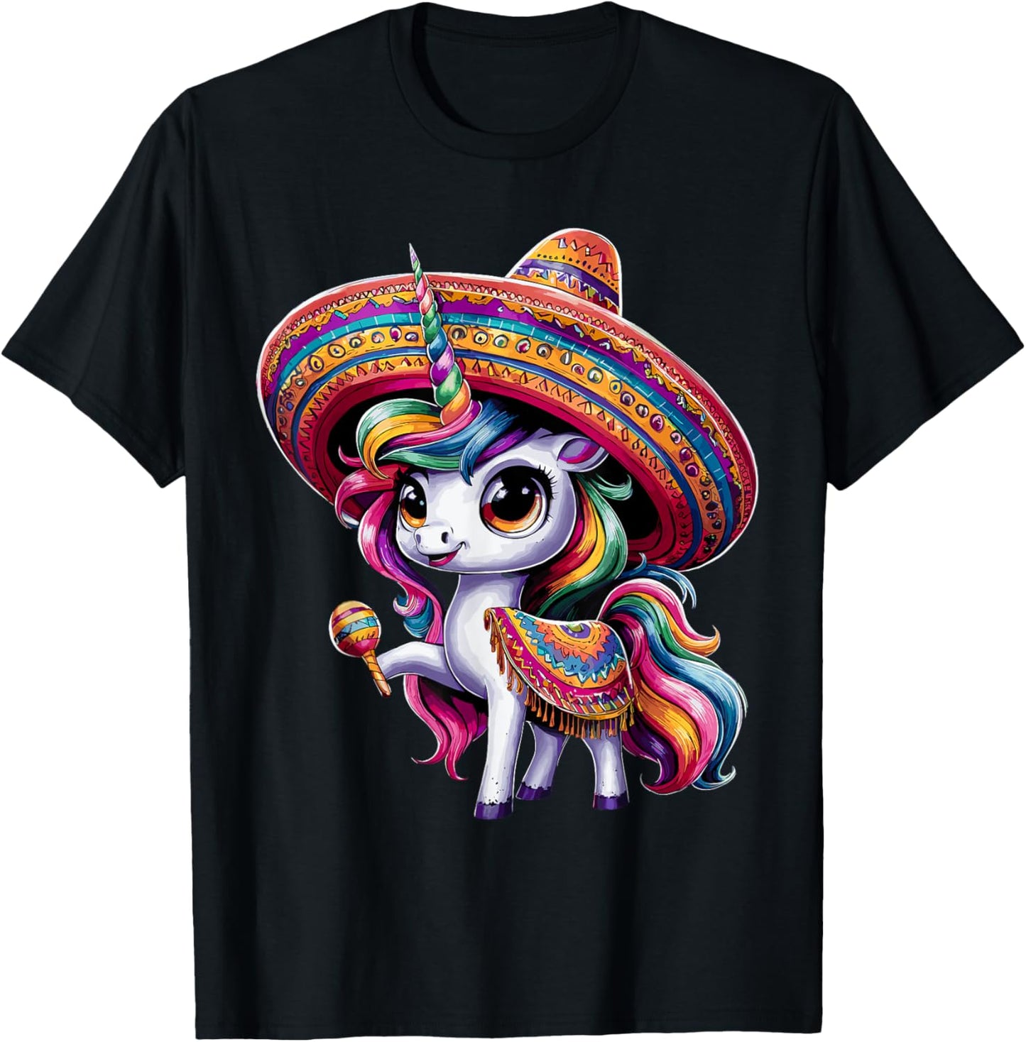 Cinco de Mayo Mexican Unicorn T-Shirt - T-Shirt | Black