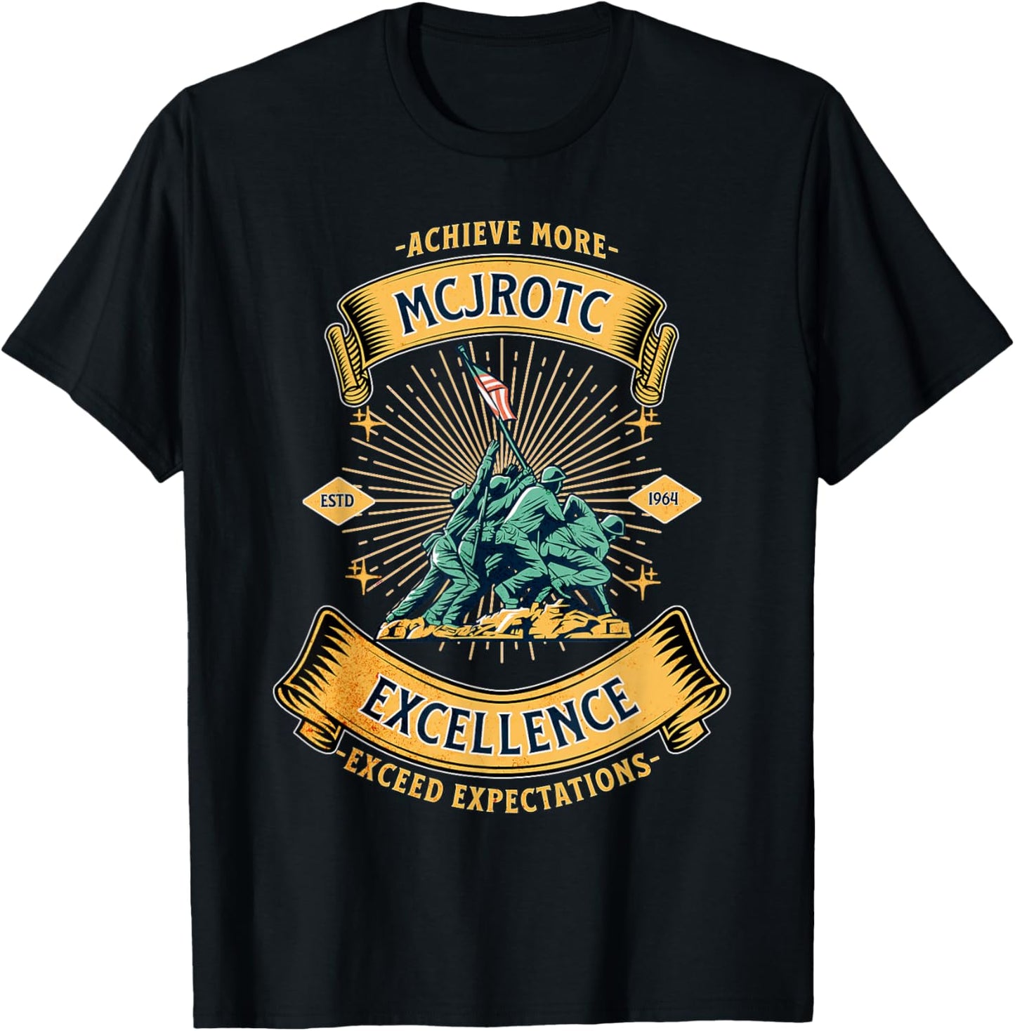 Patriotic MCJROTC Excellence Military USA Junior ROTC Cadet T-Shirt - T-Shirt | Black