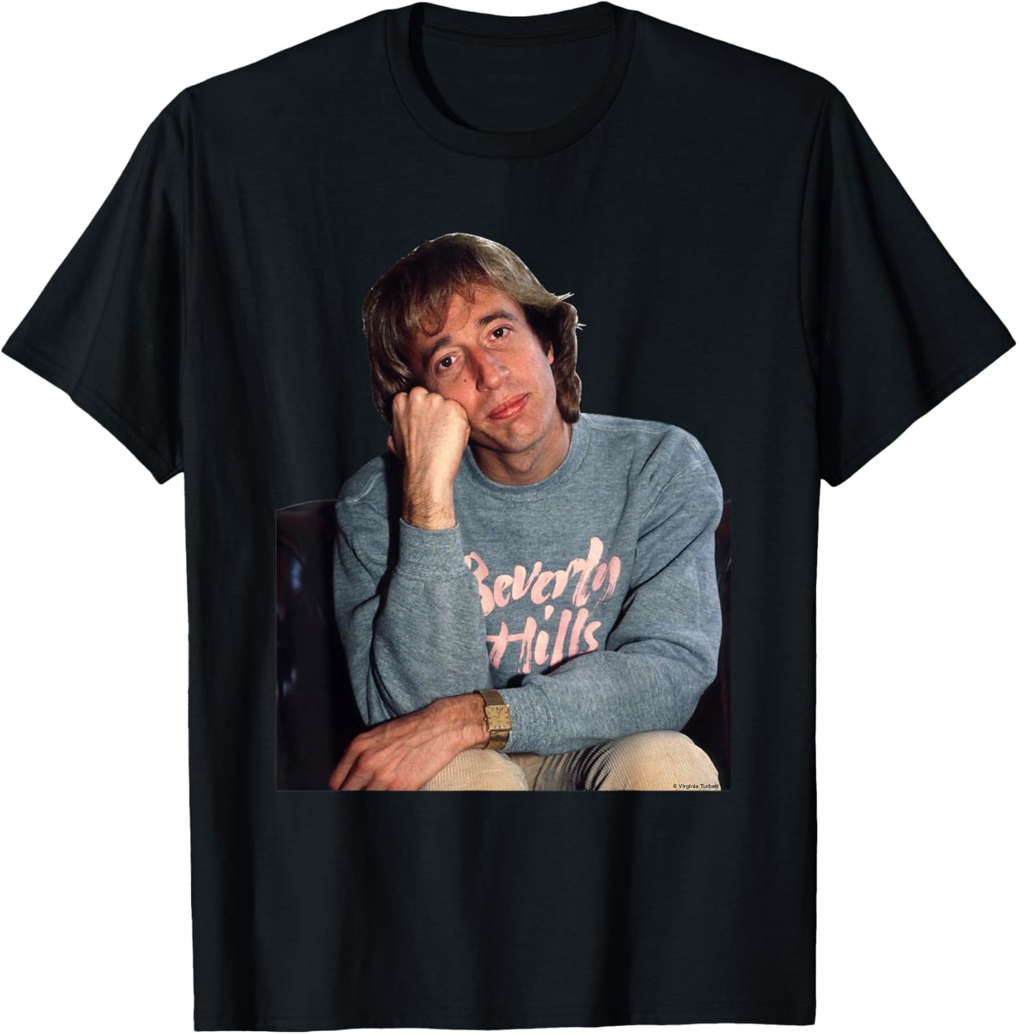 Robin Gibb of The Bee Gees by Virginia Turbett T-Shirt - T-Shirt | Black